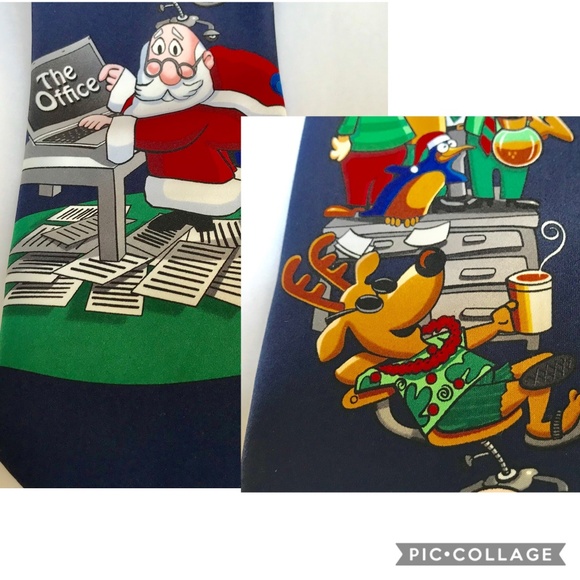 Vintage Hallmark Christmas Mens Tie Office Boss - Picture 1 of 8
